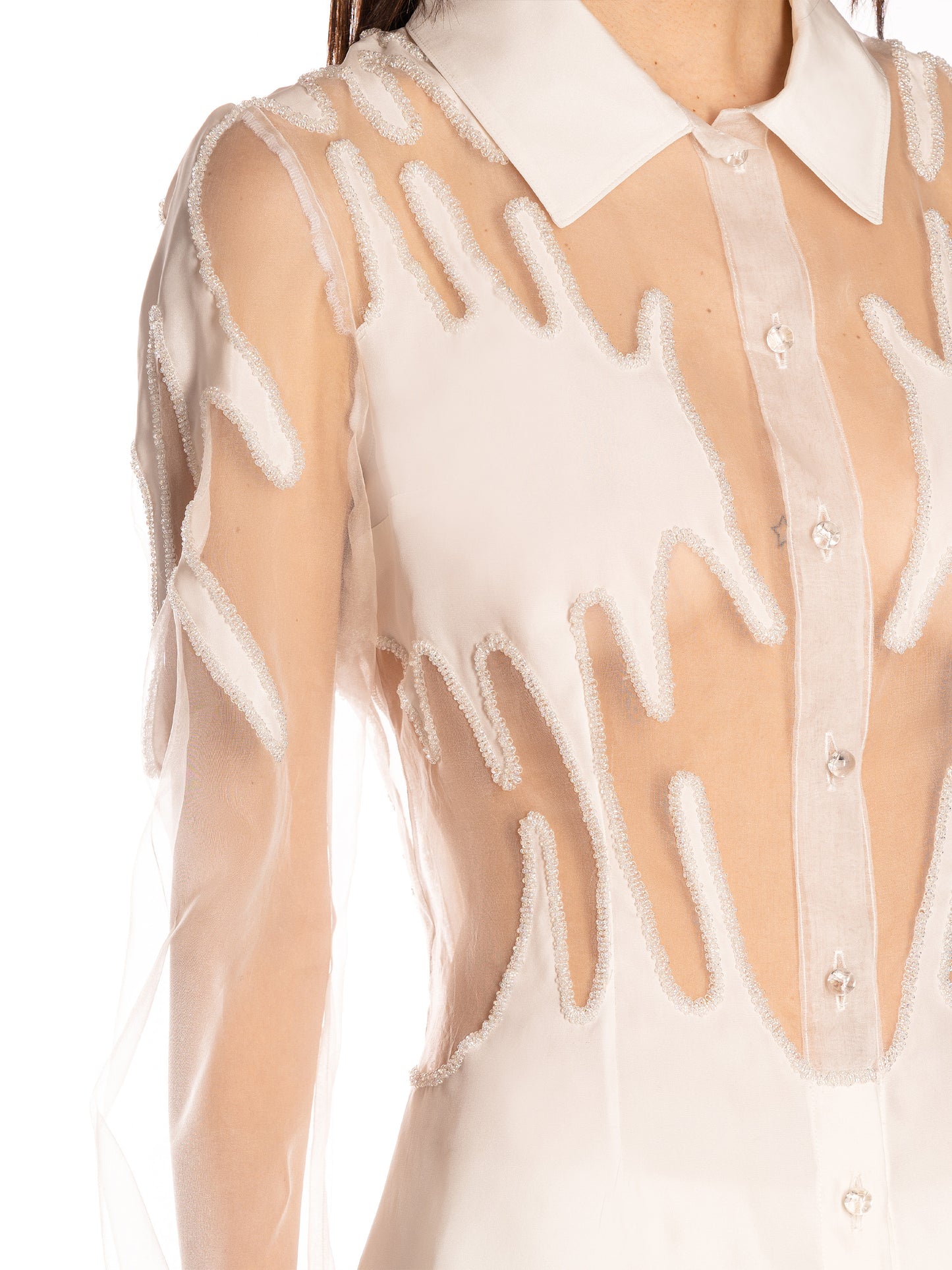 Camicia in seta con ricamo