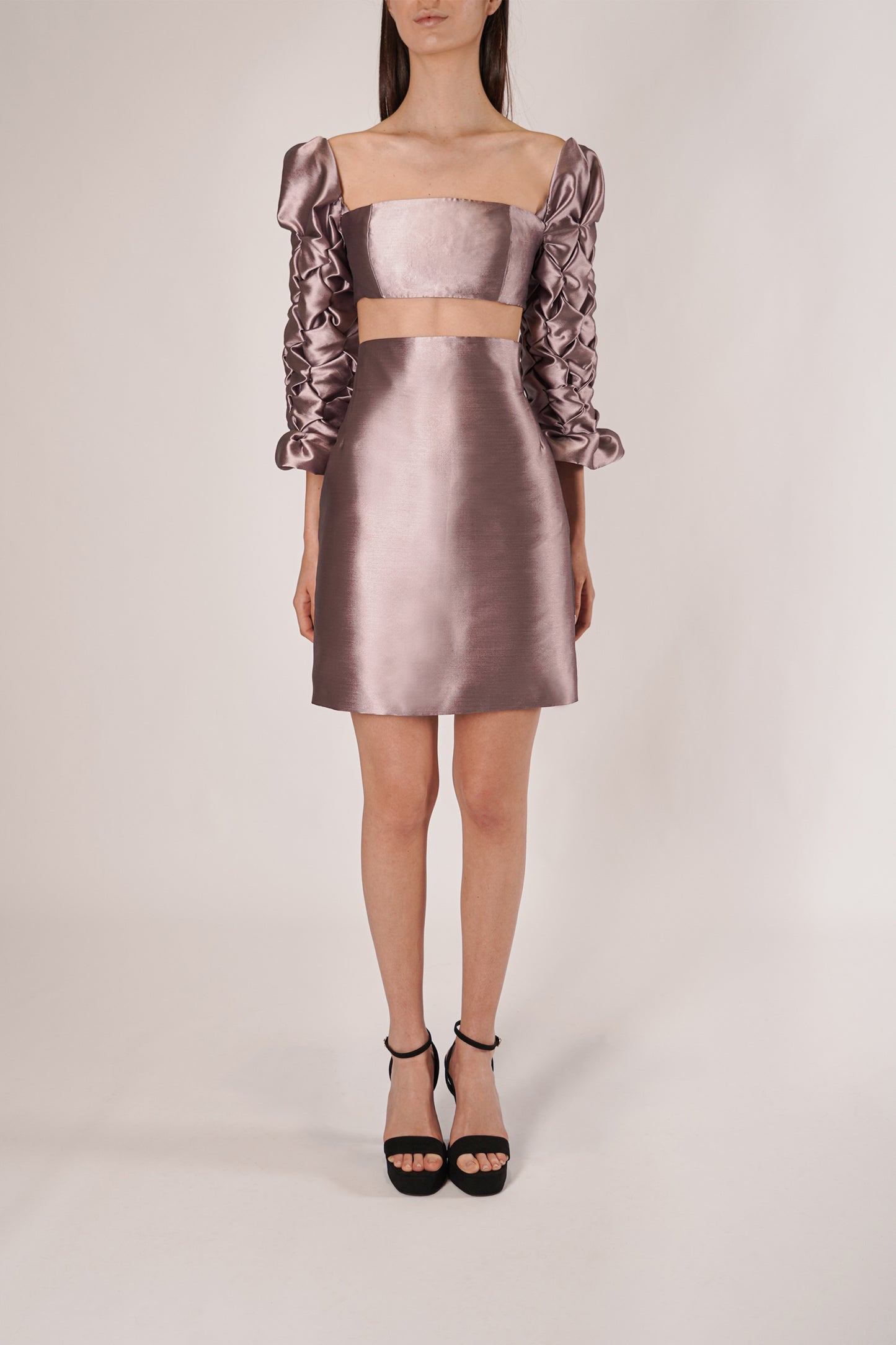 Top copped con maniche puffy