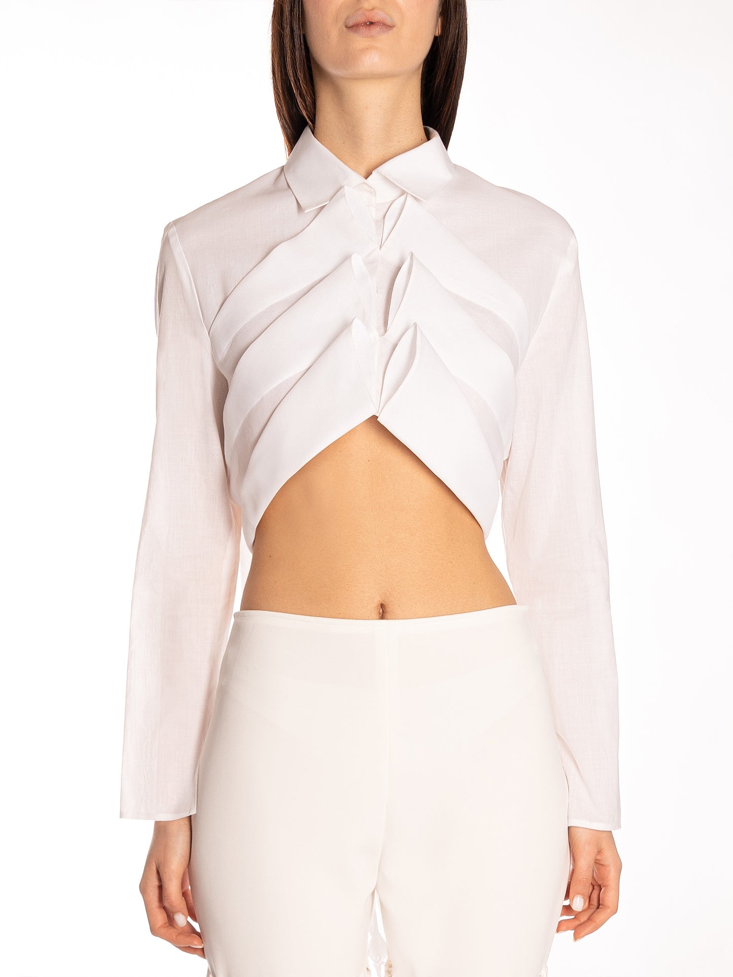 Camicia corta con frange tessili