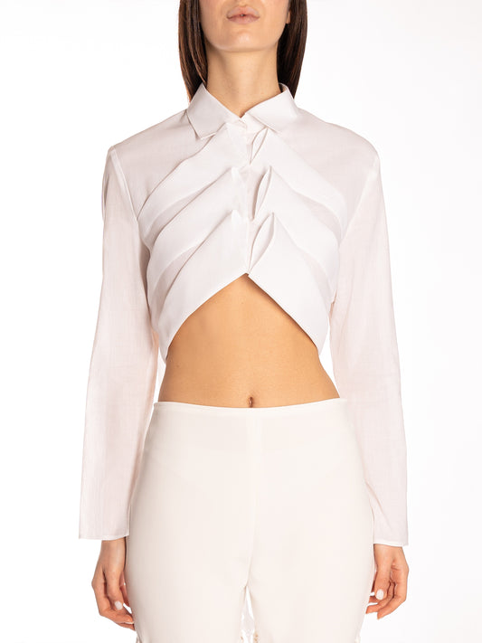 Camicia corta con frange tessili