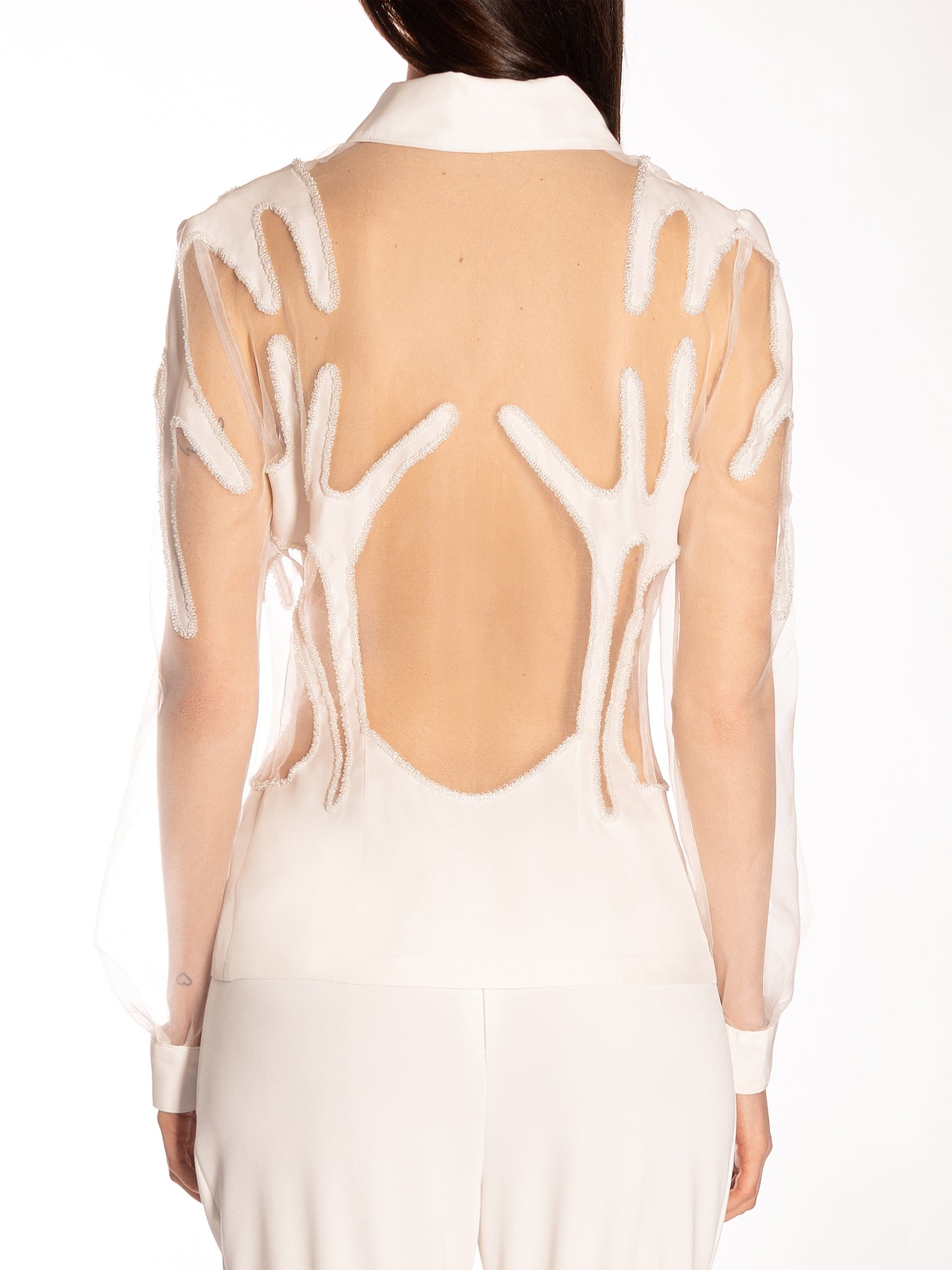 Camicia in seta con ricamo