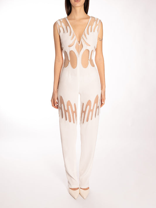Tuta con ricami e cut out