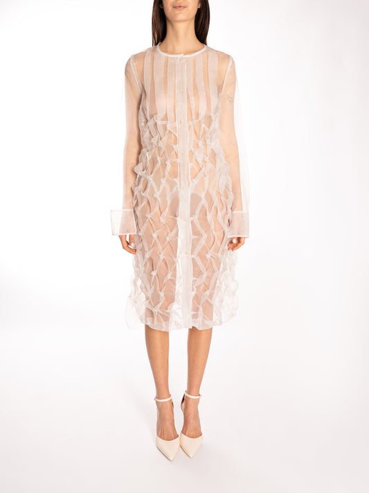 Abito midi chemisier in organza
